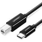 Ugreen USB-C na USB-B kabel za tiskalnik, 2 m, črn