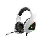 WEBHIDDENBRAND C-TECH igralne slušalke z mikrofonom Midas (GHS-17W), priložnostne igre, RGB osvetlitev, 3,5-milimetrski priključek + USB (pod.), bele barve