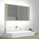 LED kopalniška omarica z ogledalom sonoma hrast 90x12x45 cm
