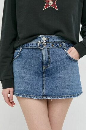 Jeans kratke hlače Pinko ženski - modra. Kratke hlače iz kolekcije Pinko. Model izdelan iz jeansa.