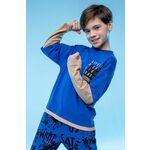 Otroška bombažna majica z dolgimi rokavi Coccodrillo mornarsko modra barva - mornarsko modra. Otroške kokon iz kolekcije Coccodrillo. Model izdelan iz materiala s potiskom.