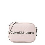 Torbica Calvin Klein Jeans črna barva - roza. Majhna torbica iz kolekcije Calvin Klein Jeans. Model na zapenjanje, izdelan iz ekološkega usnja.