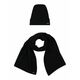 Kapa in šal s primesjo volne BOSS črna barva - črna. Kapa in šal iz kolekcije BOSS. Model izdelan iz vzorčaste pletenine. Bleščeča tkanina s kovinsko nitjo.