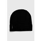 Kapa s primesjo volne Guess črna barva - črna. Kapa iz kolekcije Guess. Model izdelan iz enobarvne pletenine.