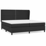 Box spring postelja z vzmetnico črna 200x200 cm umetno usnje - vidaXL - črna - 96,55 - 200 x 200 cm - vidaXL