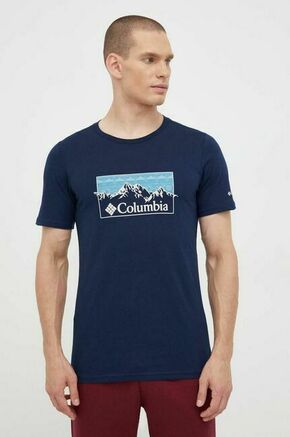 Bombažna kratka majica Columbia mornarsko modra barva - mornarsko modra. Kratka majica iz kolekcije Columbia