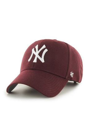 47brand kapa New York Yankees - bordo. Kapa s šiltom vrste baseball iz kolekcije 47brand. Model izdelan iz enobarvne tkanine z vstavki.