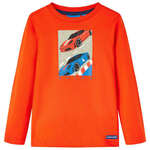 vidaXL Otroška majica z dolgimi rokavi živo oranžna 140