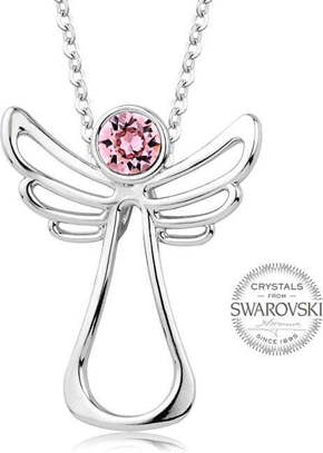 Levien Kristalna ogrlica Guardian Angel Pink