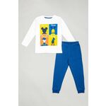 Otroška bombažna pižama zippy mornarsko modra barva - mornarsko modra. Otroški pižama iz kolekcije zippy. Model izdelan iz pletenine s potiskom.