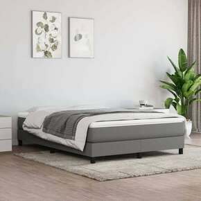 Greatstore Box spring postelja z vzmetnico temno siva 160x200 cm blago