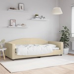 vidaXL Raztegljiva postelja krem 90x200 cm blago