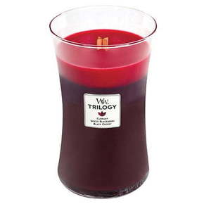 Woodwick Dišeča vaza za sveče Trilogija Sončno zrele Berries 609