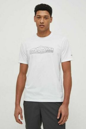 Športna kratka majica Columbia Legend Trail bela barva - bela. Športna kratka majica iz kolekcije Columbia. Model izdelan iz materiala