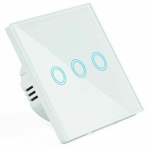 Verkgroup Pametno podometno touch trojno stikalo na dotik stekleno z LED belo