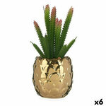 NEW Dekorativna rastlina Keramika Zlat Kaktus Zelena Plastika 6 kosov