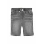 Otroške kratke hlače iz jeansa Levi's LVB SKINNY DOBBY SHORT siva barva - siva. Otroške kratke hlače iz kolekcije Levi's. Model izdelan iz enobarvnega materiala.