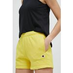 Kratke hlače Champion ženski, rumena barva - rumena. Kratke hlače iz kolekcije Champion. Model izdelan iz prožnega materiala, ki zagotavlja udobje in svobodo gibanja.