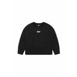 Otroški bombažen pulover Dkny črna barva - črna. Otroški pulover iz kolekcije Dkny. Model izdelan iz pletenine s potiskom.