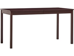 VIDAXL Jedilna miza temno rjava 140x70x73 cm borovina