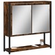 vidaXL Kopalniška omarica z ogledalom dimljeni hrast 60x16x60 cm les