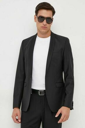 Volnen suknjič Karl Lagerfeld črna barva - črna. Suknjič iz kolekcije Karl Lagerfeld