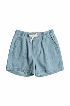 Otroške bombažne kratke hlače Roxy CALLN ME - modra. Otroške kratke hlače iz kolekcije Roxy. Model izdelan iz gladke tkanine. Model iz izjemno udobne bombažne tkanine.