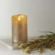 Voščena LED sveča v zlati barvi Star Trading Flamme Rustic, višina 12,5 cm