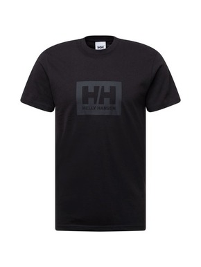 Bombažna kratka majica Helly Hansen črna barva - črna. Kratka majica iz kolekcije Helly Hansen. Model izdelan iz tanke