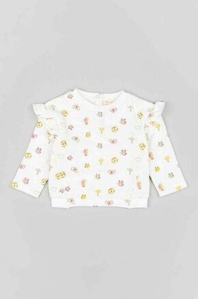 Majica z dolgimi rokavi za dojenčka zippy bela barva - bela. Majica z dolgimi rokavi za dojenčka iz kolekcije zippy. Model izdelan iz vzorčaste pletenine.