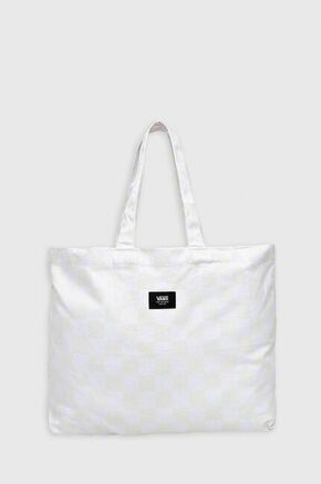 Torbica Vans bela barva - bela. Velika torbica iz kolekcije Vans. brez zapenjanja izdelan iz tekstilnega materiala.