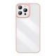 BASEUS crystal phone case oklepni ovitek za iphone 13 pro z okvirjem iz gela roza (arjt001004)