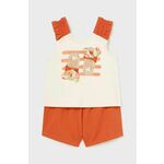 Komplet za dojenčka Mayoral oranžna barva - oranžna. Top in kratke hlače za dojenčke iz kolekcije Mayoral. Model izdelan iz udobnega materiala.