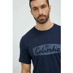 Columbia kratka majica - mornarsko modra. Kratka majica iz kolekcije Columbia. Model izdelan iz pletenine s potiskom.