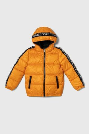 Otroška jakna Guess oranžna barva - oranžna. Otroški jakna iz kolekcije Guess. Podložen model