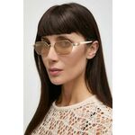 Sončna očala Gucci ženski, bež barva - bež. Sončna očala iz kolekcije Gucci. Model z enobarvnimi stekli in okvirji iz plastike. Ima filter UV 400.