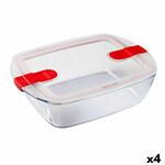 NEW Hermetična Škatla za Malico Pyrex Cook &amp; Heat 2,5 L Prozorno Steklo (4 kosov)