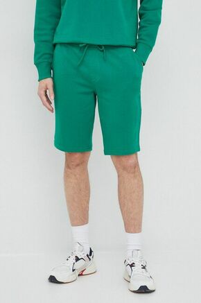 Bombažne kratke hlače United Colors of Benetton zelena barva - zelena. Kratke hlače iz kolekcije United Colors of Benetton. Model izdelan iz pletenine. Izjemno udoben material