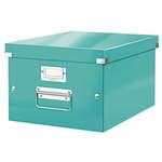 Irattároló doboz, A4, lakkfényű, LEITZ "Click&amp;Store", jégkék