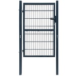 vidaXL 2D Vrata za Ograjo (Enojna) Antracitno Sive Barve 106 x 170 cm