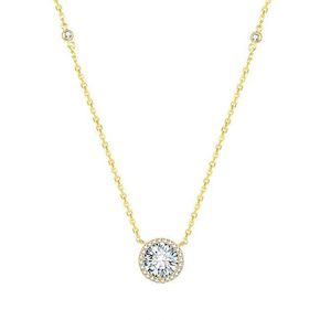 Beneto Pozlačena srebrna ogrlica s kristali AGS1135 / 47-GOLD srebro 925/1000