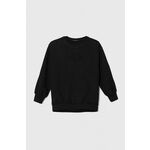Otroški pulover Sisley črna barva - črna. Otroški pulover iz kolekcije Sisley, izdelan iz enobarvne pletenine. Model iz izjemno udobne tkanine z visoko vsebnostjo bombaža.