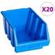 shumee Zložljivi zabojčki za shranjevanje 20 kosov modra plastika