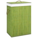 Košara za perilo iz bambusa zelena 72 L