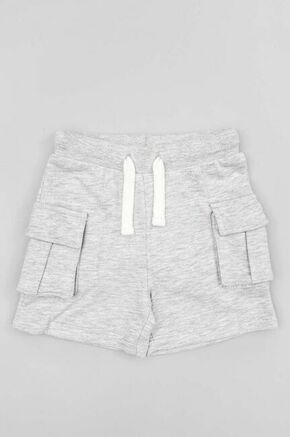 Kratke hlače za dojenčka zippy siva barva - siva. Kratke hlače za dojenčka iz kolekcije zippy. Model izdelan iz mehke pletenine.