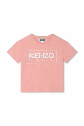 Otroška bombažna kratka majica Kenzo Kids roza barva - roza. Otroške kratka majica iz kolekcije Kenzo Kids. Model izdelan iz tanke