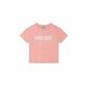 Otroška bombažna kratka majica Kenzo Kids roza barva - roza. Otroške kratka majica iz kolekcije Kenzo Kids. Model izdelan iz tanke, rahlo elastične pletenine.