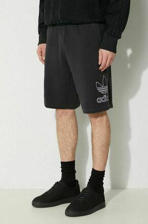 Bombažne kratke hlače adidas Originals Adicolor Outline Trefoil črna barva