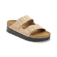 Usnjeni natikači Birkenstock Arizona Flex Platform Birkenstock x Papillio - bež. Natikači iz kolekcije Birkenstock. Model izdelan iz nubuk usnja. Lahek in udoben model, idealen za vsakodnevno nošenje.