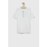Otroška kratka majica Abercrombie &amp; Fitch bela barva - bela. Otroški kratka majica iz kolekcije Abercrombie &amp; Fitch. Model izdelan iz tanke, elastične pletenine.